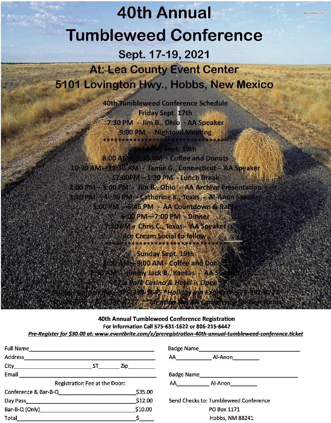 40th Annual Tumbleweed Conference