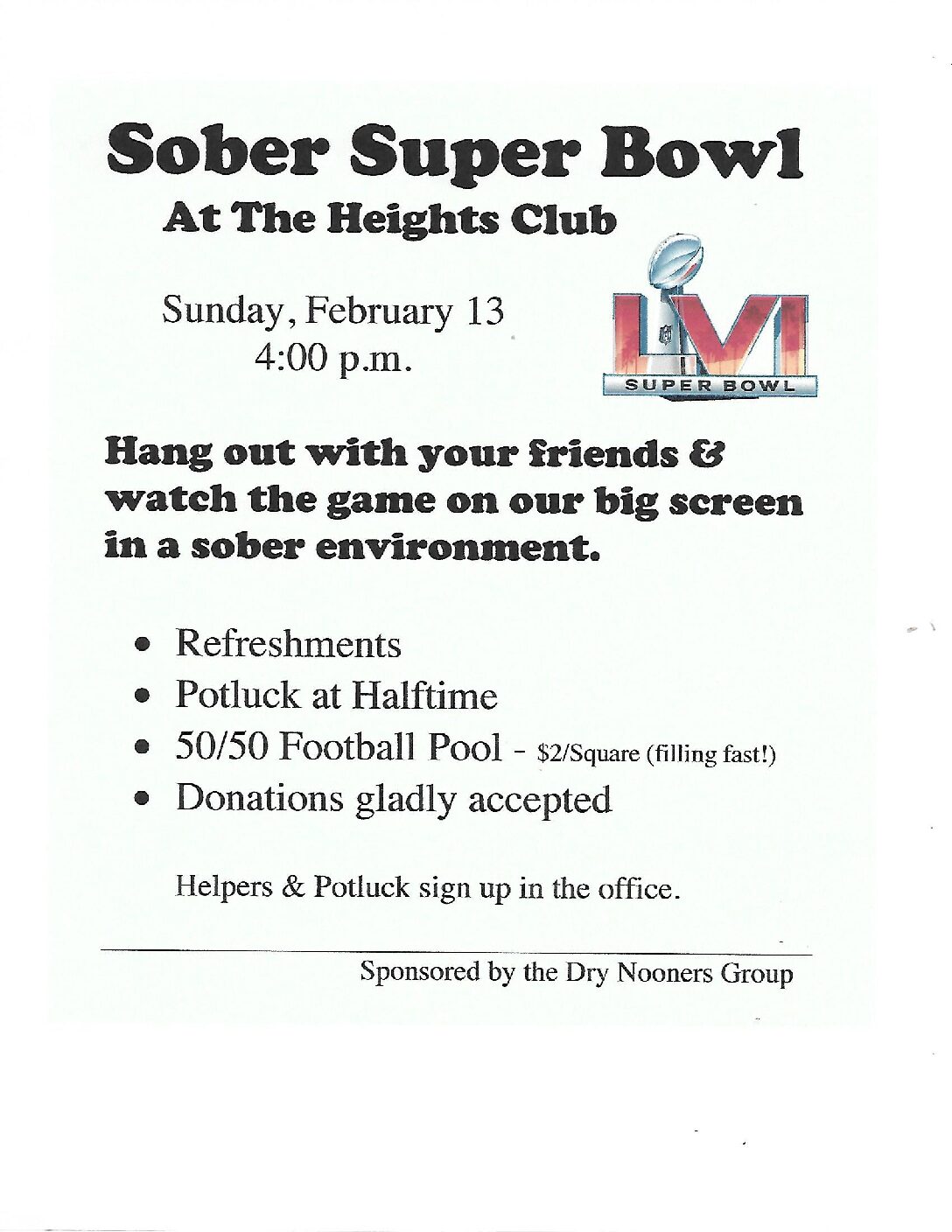 Super Bowl at the Heights Club
