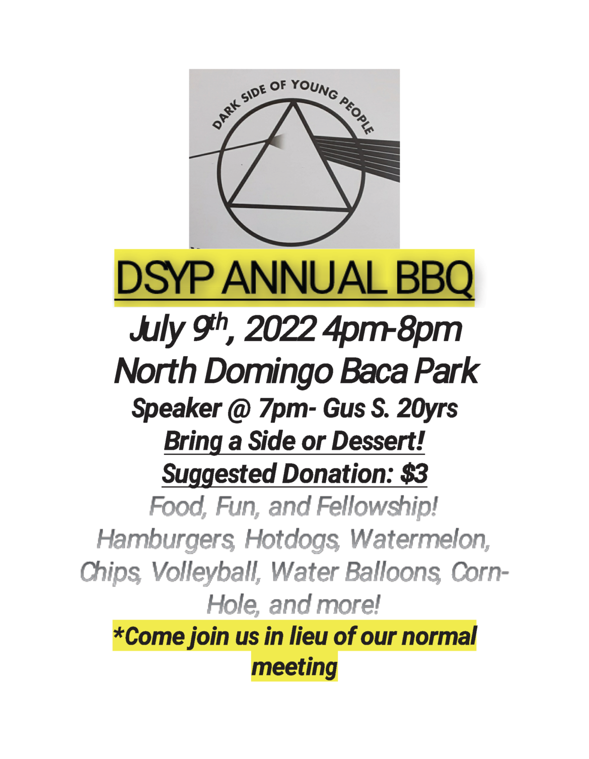 July 9: Dark Side of Young People Annual Picnic