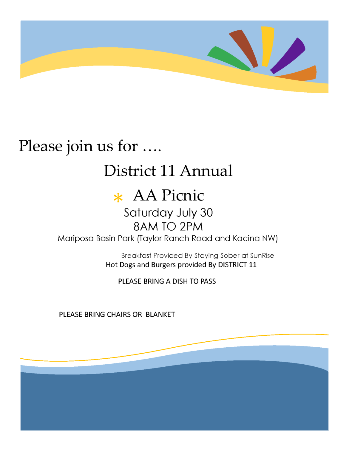 District 11 Annual Picnic Flyer