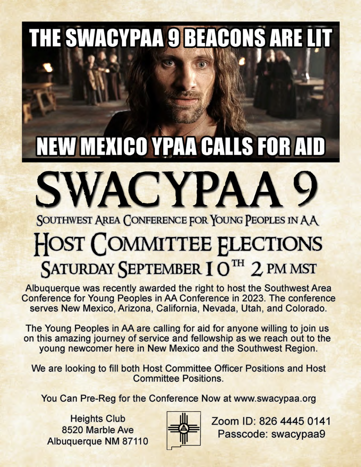 SWACYPAA9 Host Committee Election Flyer
